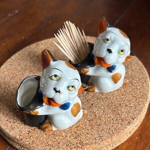 Vintage Japan  Bonzo (set of 2)Toothpick Holders